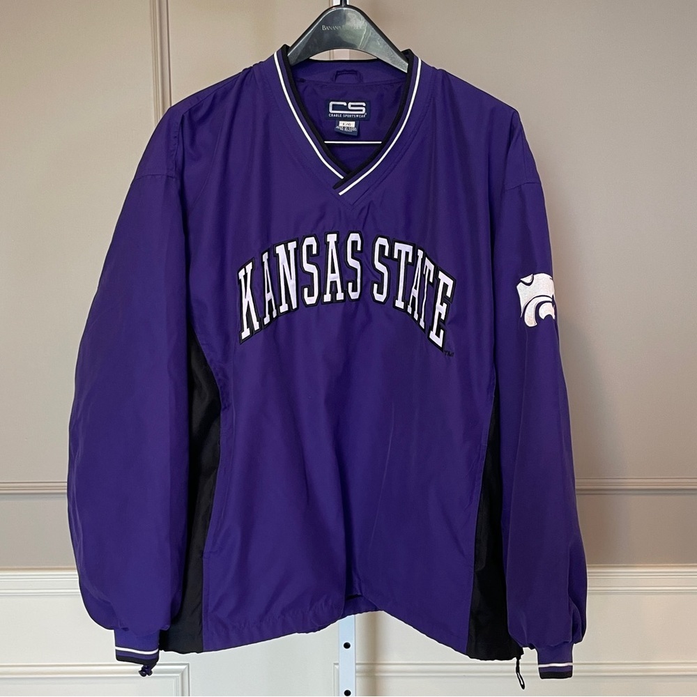 Vintage Kansas State K State Men's Crable Sportswear Jacket V Neck Embroidered